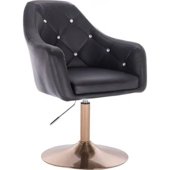 LuxuryForm DESIGN Kosmetické křeslo ROMA na zlatém talíři - černé