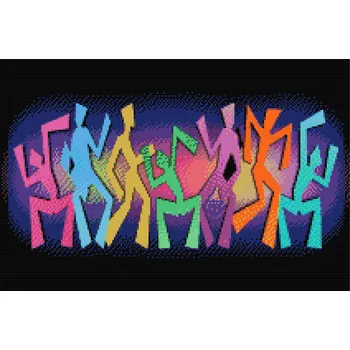 Diamantové malování Diamantové malování - Barevný tanec Velikost: 40x60cm, Rámování: Pouze srolované plátno, Diamanty: Čtvercové