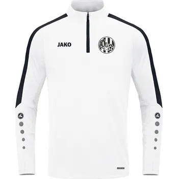 JAKO Mikina s krátkým zipem a logem FCHK vel. 152, bílá