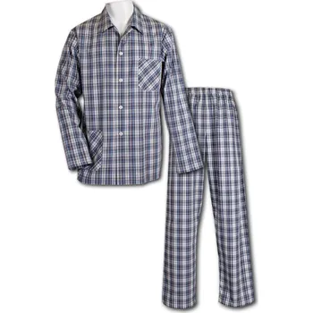 Pánské pyžamo LUIZ Pánské pyžamo na knoflíky -Popelín- Charles 326 Velikost: 58