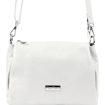 Kabelka Malá/střední tříoddílová kožená bílá crossbody kabelka Mia More no. 002
