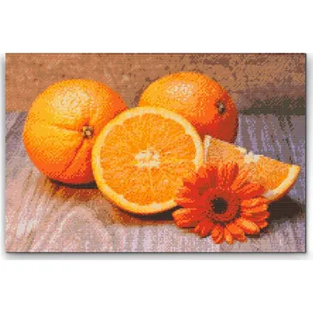 Diamantové malování Diamantové malování - Citrusové plody, pomeranč Velikost: 40x60cm, Rámování: Pouze srolované plátno, Diamanty: Kulaté