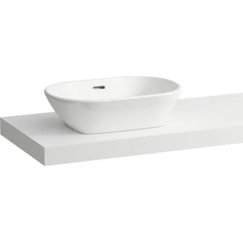 Deska pod umyvadlo Lani - umyvadlová deska 140 cm, s výřezem vlevo, vč. 3 nástěnných držáků, bílá matná H4046821122601