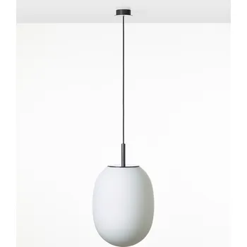 Brokis Designové závěsné svítidlo Sfera PC1286, Ø34,5 cm Povrch Montury: kov - bílý matný komaxit (CCS845), Barva el. vedení: textilní kabel - černý (CECL519), Baldachýn: broušený hliník lakovaný (CCSC2843)