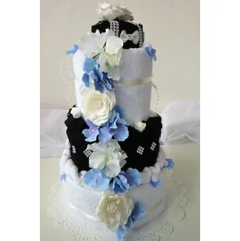 Veratex Textilní dort třípatrový (černo bílý)