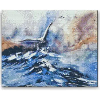 Diamantové malování Diamantové malování - Racek letící nad mořem Velikost: 30x40cm, Rámování: Pouze srolované plátno, Diamanty: Kulaté