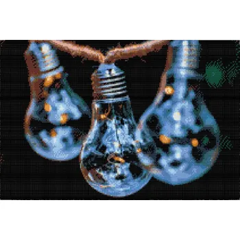 Diamantové malování Diamantové malování - Žárovky Velikost: 40x60cm, Rámování: Pouze srolované plátno, Diamanty: Kulaté