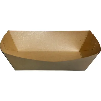 Jednorázové nádobí Miska papírová 240/170x165/95x57mm hnědá - 500 ks