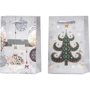 Dárková taška Taška dárková 100x150 mm stromek, ozdoby mix, barevná