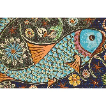 Diamantové malování Diamantové malování - Mozaika ryby Velikost: 40x60cm, Rámování: Pouze srolované plátno, Diamanty: Čtvercové