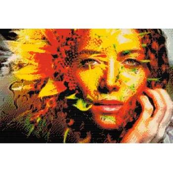 Diamantové malování Diamantové malování - Žena ukrytá ve slunečnici Velikost: 40x60cm, Rámování: Pouze srolované plátno, Diamanty: Čtvercové