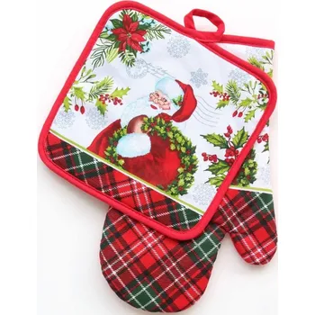 Chňapka Vánoční sada chňapky s podložkou - Santa