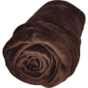 Krycí plachta ČESKÝ VÝROBCE Deka přikrývka Fleece mikrovlákno 150x200 cm tmavě hnědá
