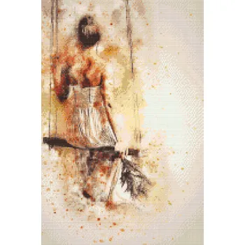 Diamantové malování Diamantové malování - Dívka na houpačce Velikost: 40x60cm, Rámování: Pouze srolované plátno, Diamanty: Kulaté