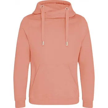 Pánská mikina Just Hoods Robustní unisex mikina klokanka bez zipu se zkříženým límcem Barva: oranžová korálová, Velikost: M JH021