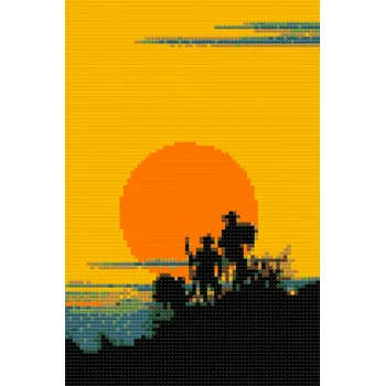 Diamantové malování Diamantové malování - Silueta kovbojů Velikost: 20x30cm, Rámování: Pouze srolované plátno, Diamanty: Kulaté