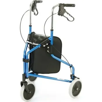 Chodítko pro seniory Tříkolové chodítko odlehčené 2340—Skládací rám, nastavitelná výška, brzdy