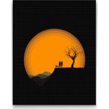 Diamantové malování Diamantové malování - Pár na útesu Velikost: 30x40cm, Rámování: Pouze srolované plátno, Diamanty: Kulaté