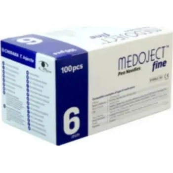 Injekční jehla Jehla do inzulinového pera Medoject Fine – 31 G—6 mm, tmavě modrá, 100 ks