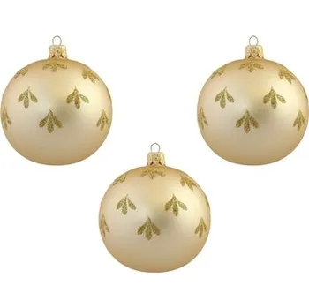 Set tří zlatých ozdob s dekorem lístečků