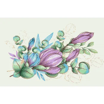 Diamantové malování Diamantové malování - Fialové květy Velikost: 40x60cm, Rámování: Pouze srolované plátno, Diamanty: Kulaté