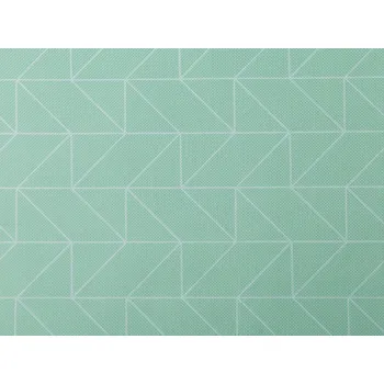 Kočárkovina 600D geometrický vzor s PVC úpravou, barva mint