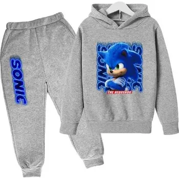 Tepláková souprava s kapucou - Sonic The Hedgehog (šedé tepláky) Barva: Šedá, Velikost: 100/3-4 roky