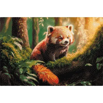 Diamantové malování Diamantové malování - Červená panda Velikost: 40x60cm, Rámování: Pouze srolované plátno, Diamanty: Kulaté
