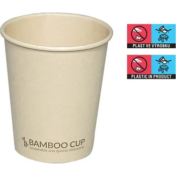 Jednorázové nádobí Kelímek papírový ECO BAMBOO 12oz 300/350ml 90mm - EU logo - 1000 ks