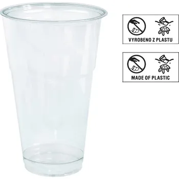 Jednorázové nádobí Kelímek PLA 500ml 20oz 95mm 100% kompostovatelný EMBOSS EU LOGO - 800 ks