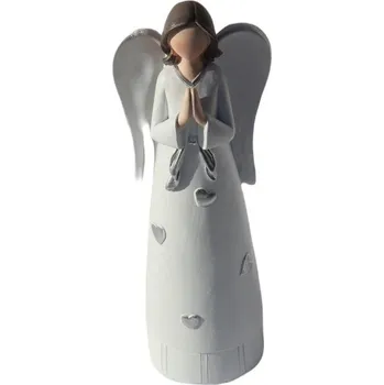 Vánoční dekorace Anděl bílostříbrný 25 cm