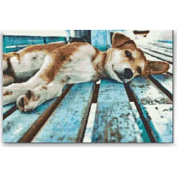 Diamantové malování Diamantové malování - Štěně Velikost: 40x60cm, Rámování: Pouze srolované plátno, Diamanty: Čtvercové