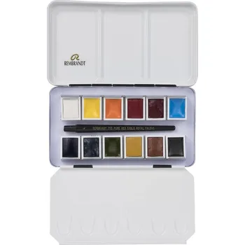 Vodová barva Royal Talens Royal Talens, 05838696, Rembrandt, sada mistrovských akvarelových barev, 12 pánviček, Portrait selection