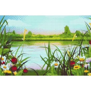 Diamantové malování Diamantové malování - Letní zahrada Velikost: 40x60cm, Rámování: Pouze srolované plátno, Diamanty: Kulaté