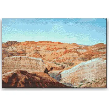Diamantové malování Diamantové malování - Duhové hory Danxia, Čína Velikost: 40x60cm, Rámování: Pouze srolované plátno, Diamanty: Čtvercové