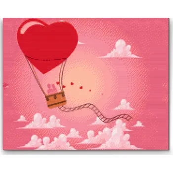 Diamantové malování Diamantové malování - Balón lásky Velikost: 30x40cm, Rámování: Pouze srolované plátno, Diamanty: Kulaté