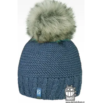 Čepice Dráče Dětská pletená čepice Rainbow - vzor 09, šedomodrá