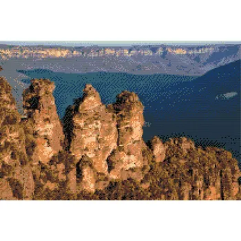 Diamantové malování Vymalujsisam Tři sestry v Modrých horách 40x60cm Pouze srolované plátno