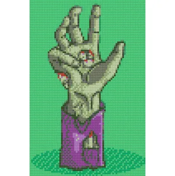 Diamantové malování Diamantové malování - Zombie ruka Velikost: 40x60cm, Rámování: Pouze srolované plátno, Diamanty: Čtvercové