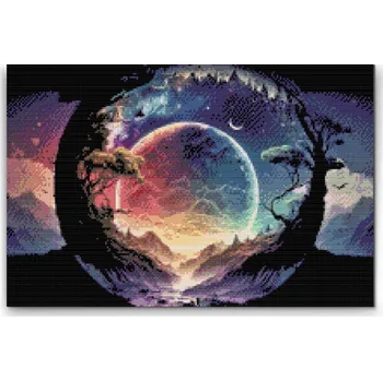 Diamantové malování Diamantové malování - Magický úplněk Velikost: 40x60cm, Rámování: Pouze srolované plátno, Diamanty: Čtvercové