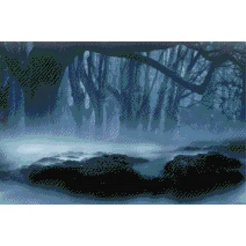 Diamantové malování Diamantové malování - Mlha v lese Velikost: 40x60cm, Rámování: Pouze srolované plátno, Diamanty: Kulaté