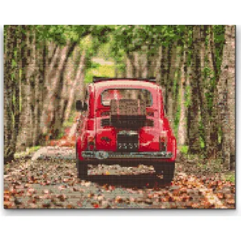 Diamantové malování Diamantové malování - Fiat 500 Velikost: 40x50cm, Rámování: Pouze srolované plátno, Diamanty: Kulaté