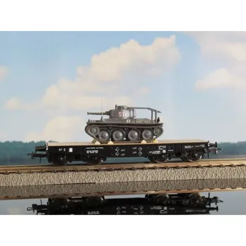 Modelová železnice H0 - limitovaná edice - plošinový vůz SSyys DRG s tankem Pz.38F