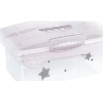 Keeeper Cestovní box s přihrádkou na hračky, léky, kosmetiku "Stars", Bílá
