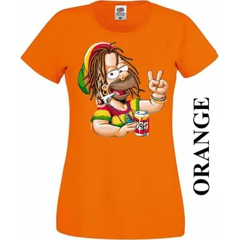 levne-divci-tricko-potisk-homer-simpson Barva: Orange - oranžová, Výstřih: Kulatý výstřih kolem krku, EU dámská velikost: eu 34/36 (dívčí prodloužená 122) viz tabulka velikostí
