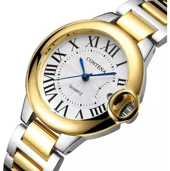 Hodinky Luxusní dámské hodinky římské číslice - Stříbro zlato