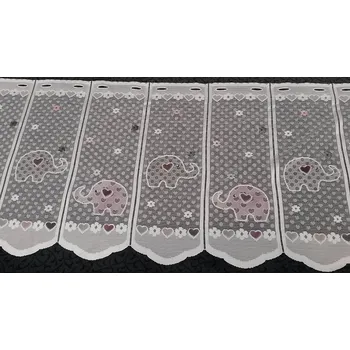 Záclona ALBANI Dětská žakárová záclona SLONÍCI II. výška 50 cm