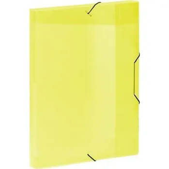 Archivační box Desky s gumičkou "Coolbox", transparentní žlutá, PP, 30 mm, A4, VIQUEL 021392-09