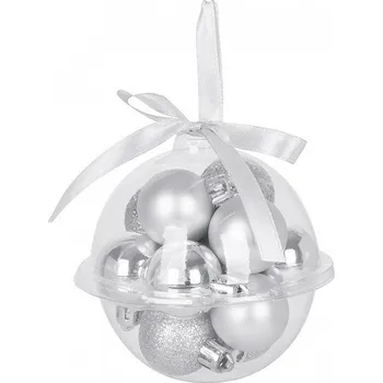 Vánoční ozdoba Dekorace - Ozdoby MagicHome stříbrné, 3cm, 12ks
