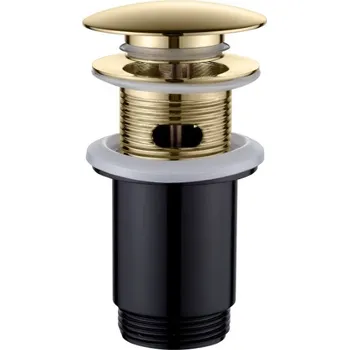 sítko a zátka do dřezu Invena Invena, univerzální odtoková zátka typu ClickClack, zlatá lesklá, INV-SC-B1-170-V